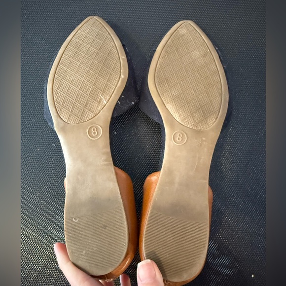 🥿 Merona Pointed Toe Flats Brown/Black - Size 8 - Picture 2 of 5